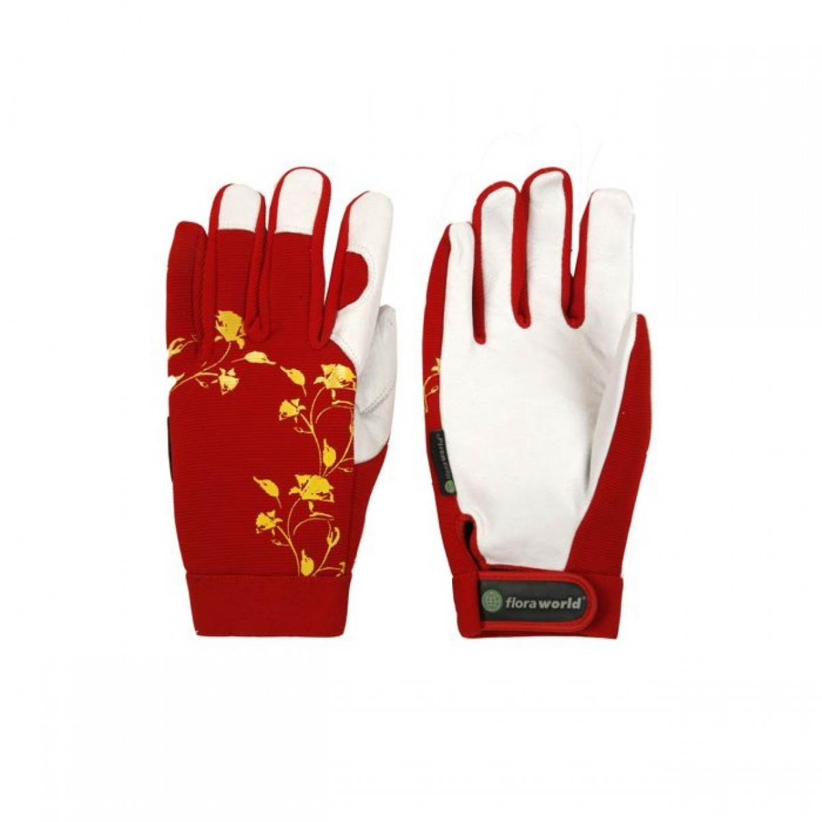 Gants de jardin cuir et stretch rouge, T.9. Gants de jardin cuir et stretch rouge, T.9.