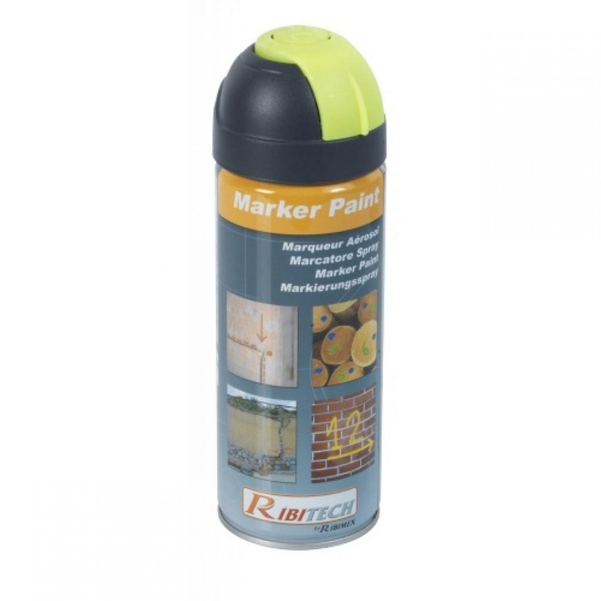 Marqueur peinture 400 ml jaune fluo. Marqueur peinture 400 ml jaune fluo.