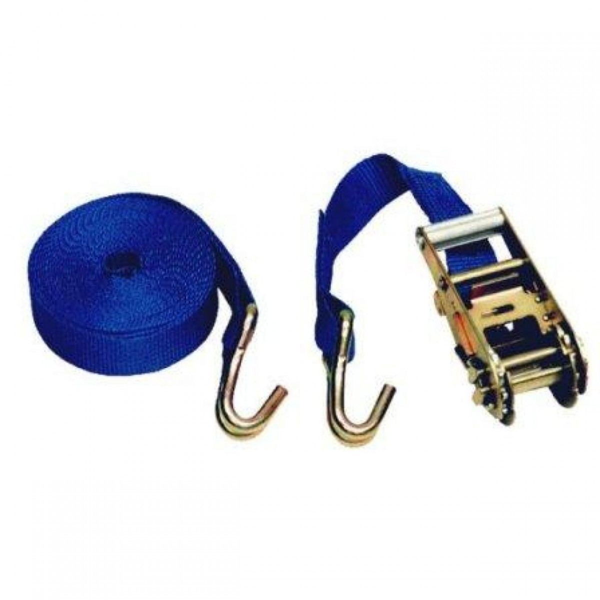 Ensemble sangle et tendeur à cliquet, 35 mm, longueur 6 m. Ensemble sangle et tendeur à cliquet, 35 mm, longueur 6 m.