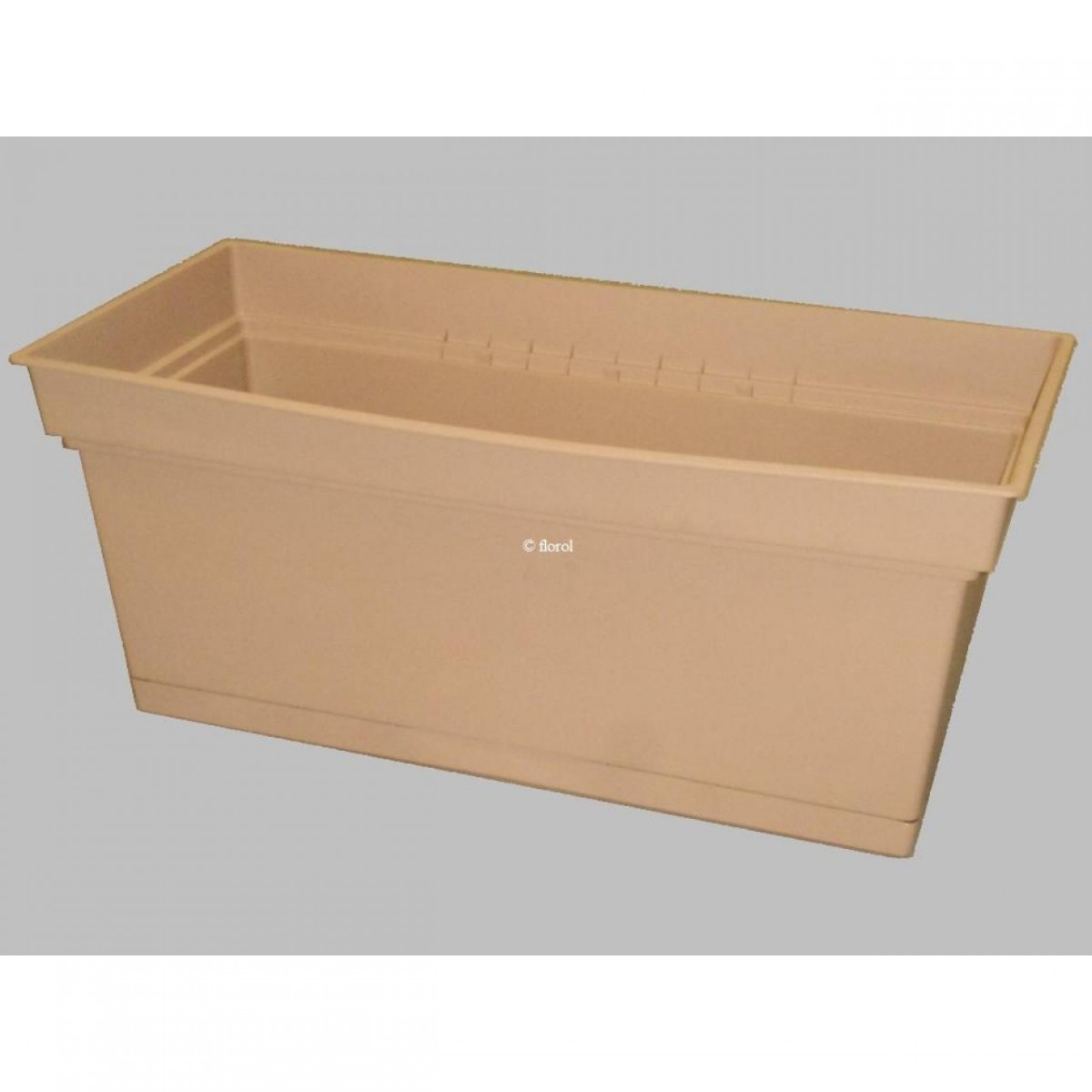Jardinière plastique AQUA soucoupe clipsée 99x47 cm terre de Sienne. Jardinière plastique AQUA soucoupe clipsée 99x47 cm terre de Sienne.