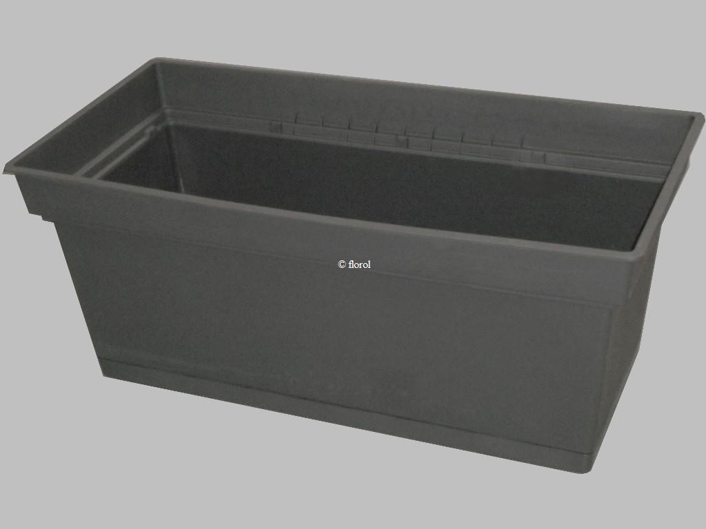 Jardinière plastique AQUA soucoupe clipsée 99X47 cm Anthracite mat. Jardinière plastique AQUA soucoupe clipsée 99X47 cm Anthracite mat.