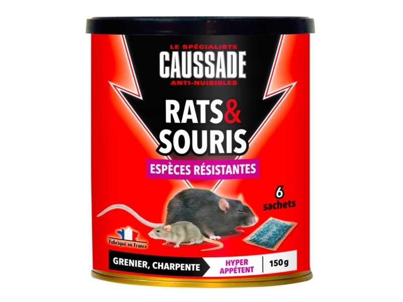 Céréales fortes anti-souris et anti-rats 6 pièces RODI CLAC