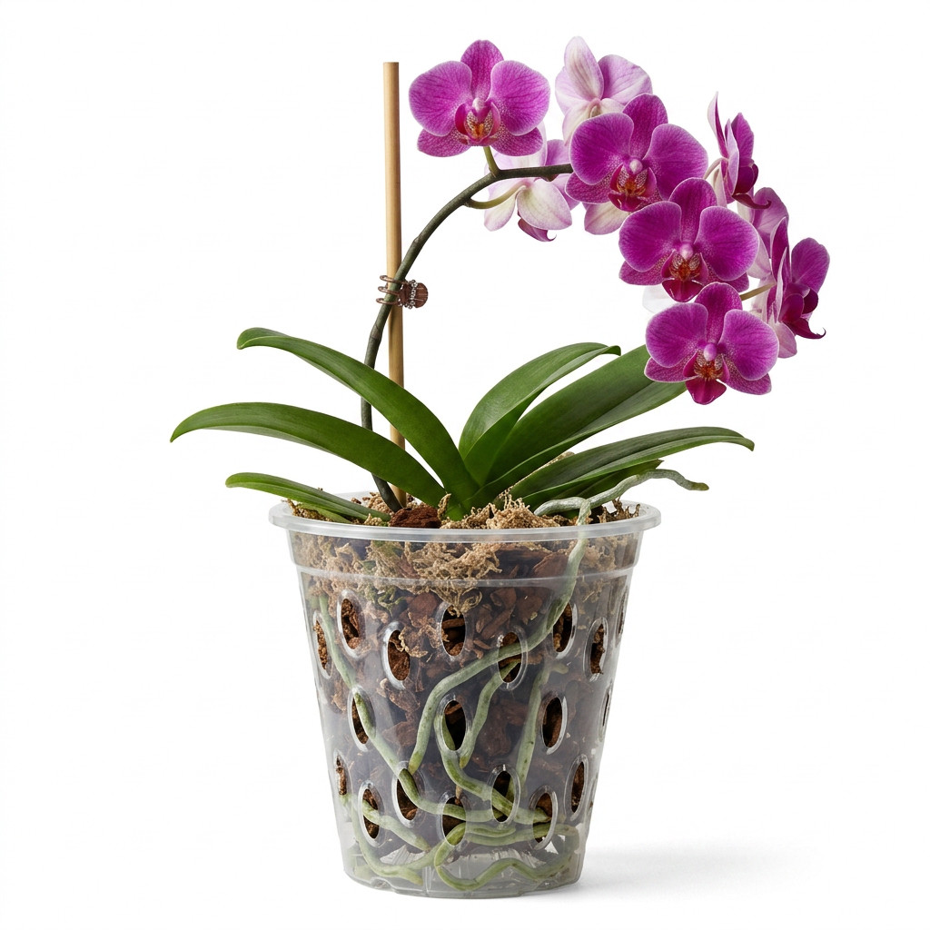 Pot orchidée transparent FLORES Ø 14 cm