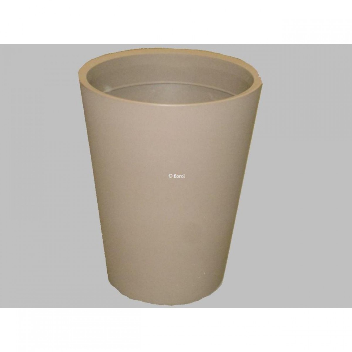 Pot plastique rotomoulé Zamora Ø 49 x ht 66 cm cappucino. Pot plastique rotomoulé Zamora Ø 49 x ht 66 cm cappucino.
